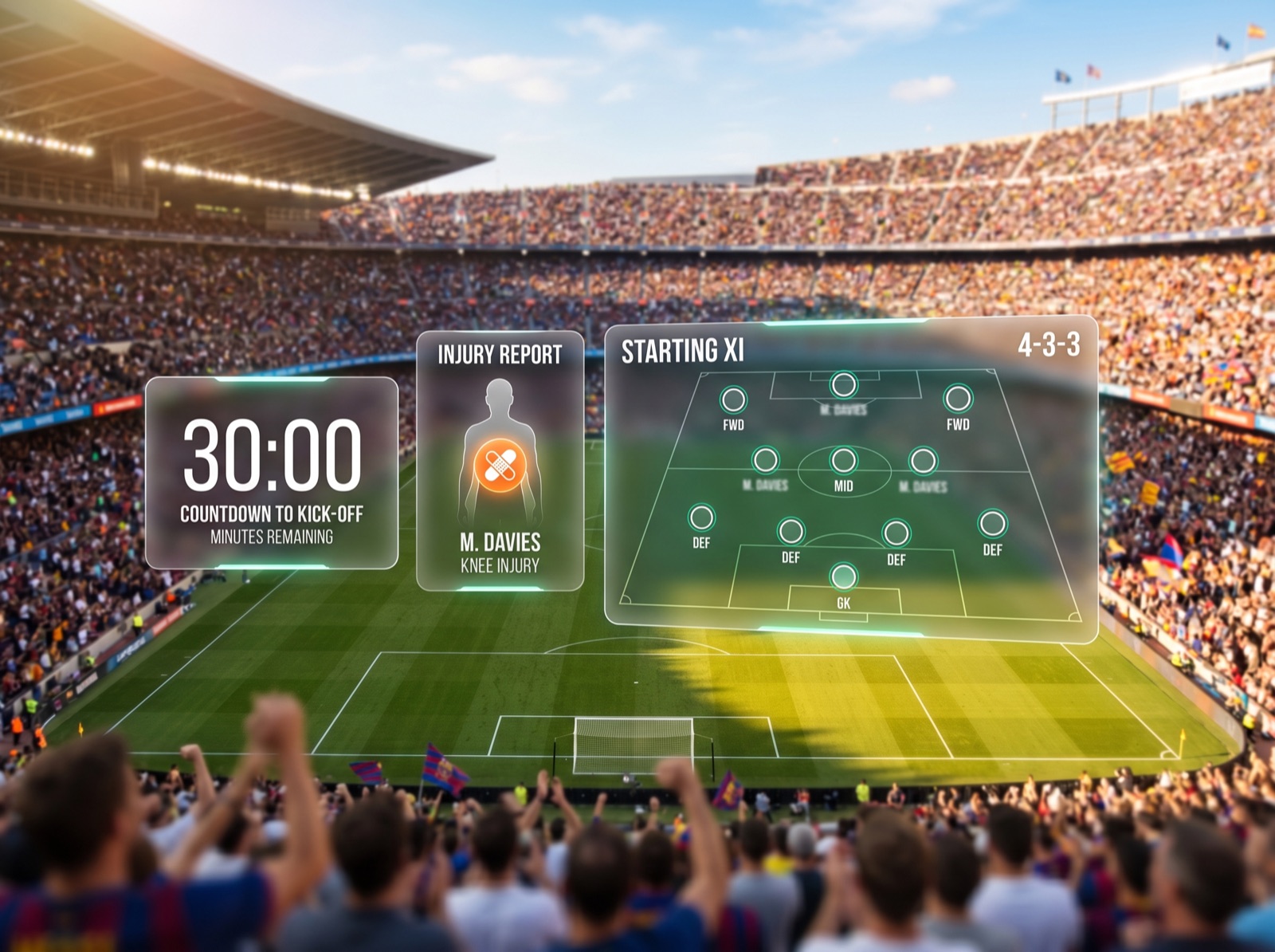 30-minute pre-match alert
